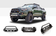 Load image into Gallery viewer, 16-Up Tacoma Stealth Bumper 32 Inch LED Bar Combo Beam Bumper Light Bar-Blue-Small 32 Inch Combo Beam with Relocation Mounts Bumper Light Bar Switch No Winch No D-Ring Cali Raised LED