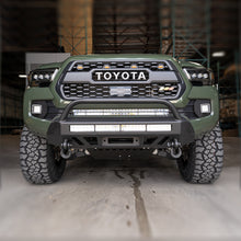 Load image into Gallery viewer, 16-Up Tacoma Stealth Bumper 32 Inch LED Bar Combo Beam Bumper Light Bar-Blue-Small 32 Inch Combo Beam with Relocation Mounts Bumper Light Bar Switch No Winch No D-Ring Cali Raised LED