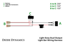 Load image into Gallery viewer, Light Duty Dual Output Light Bar Wiring Harness Diode Dynamics - TRD☆REPUBLIC