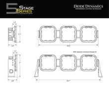 Load image into Gallery viewer, SS5 Pro Universal CrossLink 3-Pod Lightbar Yellow Driving Diode Dynamics - TRD☆REPUBLIC