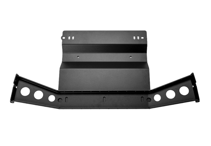 2016-2022 Toyota Tacoma Transfer Case Skid Plate - Steel Powercoat Black Cali Raised LED