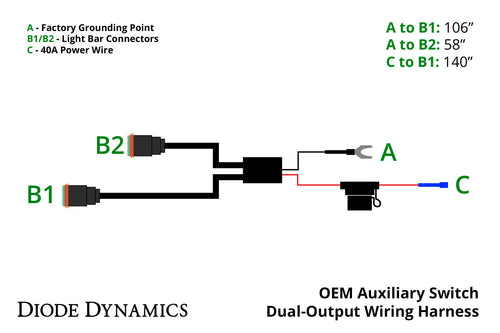 OEM Auxiliary Switch Dual-Output Wiring Harness Diode Dynamics - TRD☆REPUBLIC 