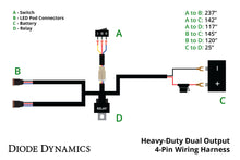 Load image into Gallery viewer, Heavy Duty Dual Output 3-way 4-pin Wiring Harness - TRD☆REPUBLIC 
