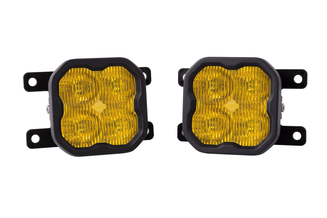 SS3 LED Fog Light Kit for 2021 Ford Bronco (w/ Standard Bumper), Yellow SAE Fog Sport Diode Dynamics