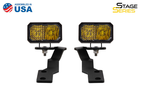 Stage Series 2in LED Ditch Light Kit for 2016-2021 Toyota Tacoma, Pro Yellow Combo - TRD☆REPUBLIC 