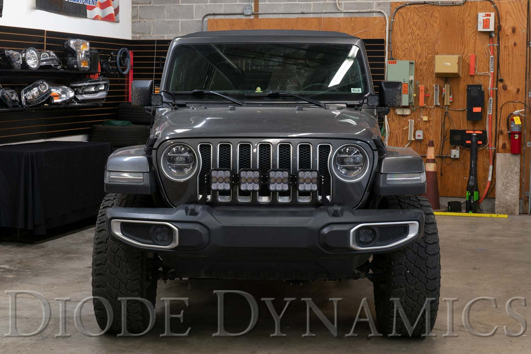 Jeep JL SS5 4-Pod CrossLink Grille Lightbar Kit Sport White Combo Diode Dynamics