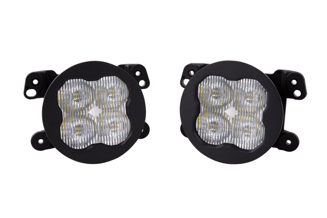 SS3 LED Fog Light Kit for 2018-2021 Jeep JL Wrangler White SAE Fog Sport w/ Backlight Type M Bracket Kit Diode Dynamics