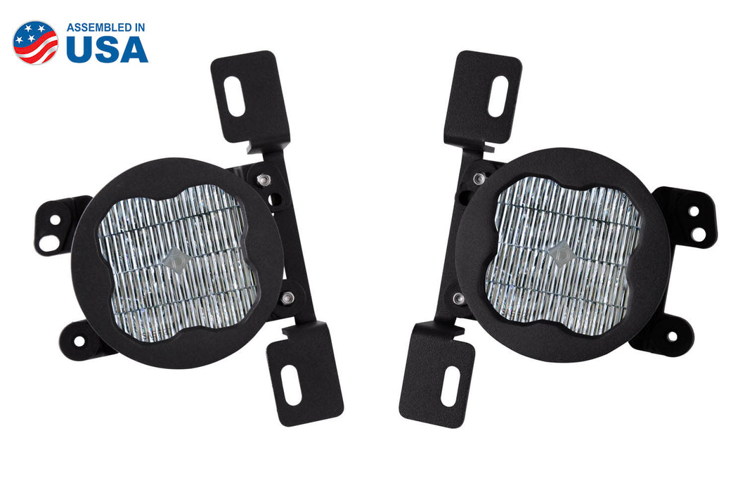 SS3 LED Fog Light Kit for 2007-2018 Jeep JK Wrangler White SAE Fog Max w/ Backlight Type MR Bracket Kit Diode Dynamics