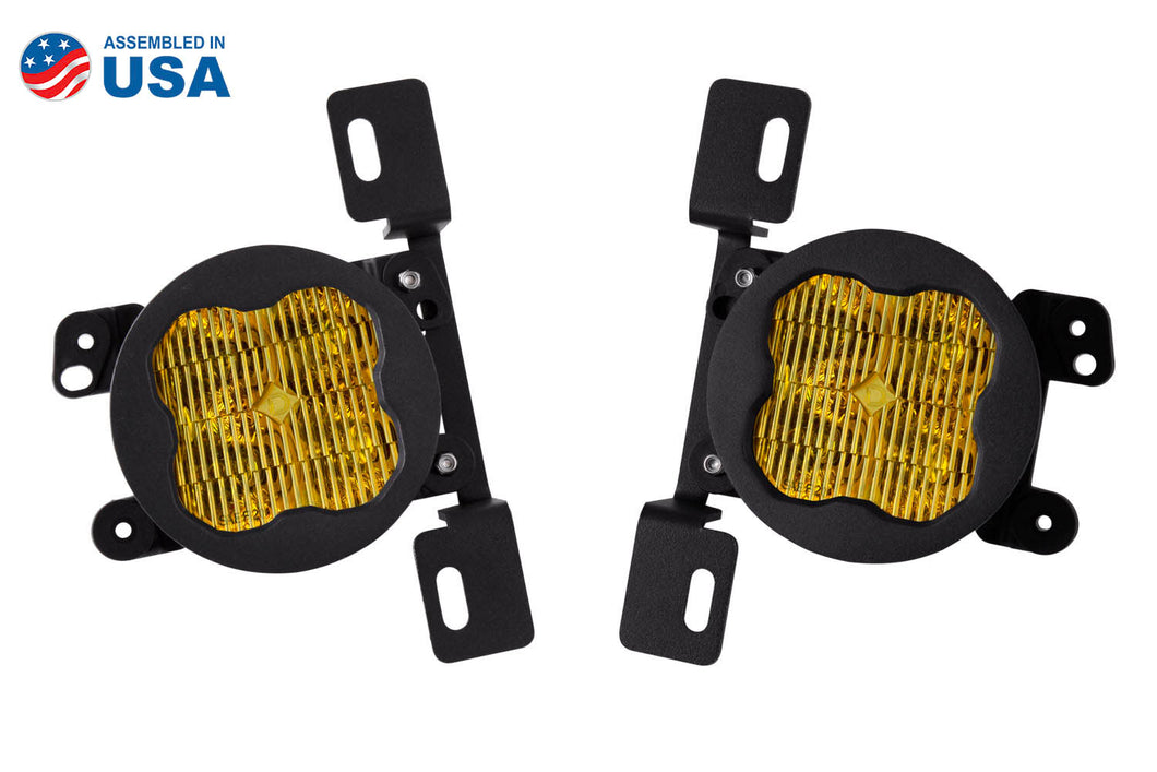 SS3 LED Fog Light Kit for 2018-2021 Jeep JL Wrangler Yellow SAE Fog Max w/ Backlight Type MR Bracket Kit Diode Dynamics