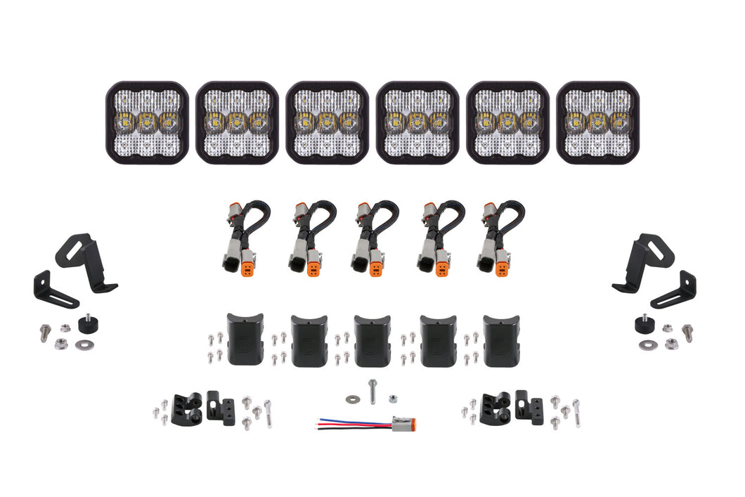 SS5 Pro Universal CrossLink 6-Pod Lightbar White Combo Diode Dynamics - TRD☆REPUBLIC 