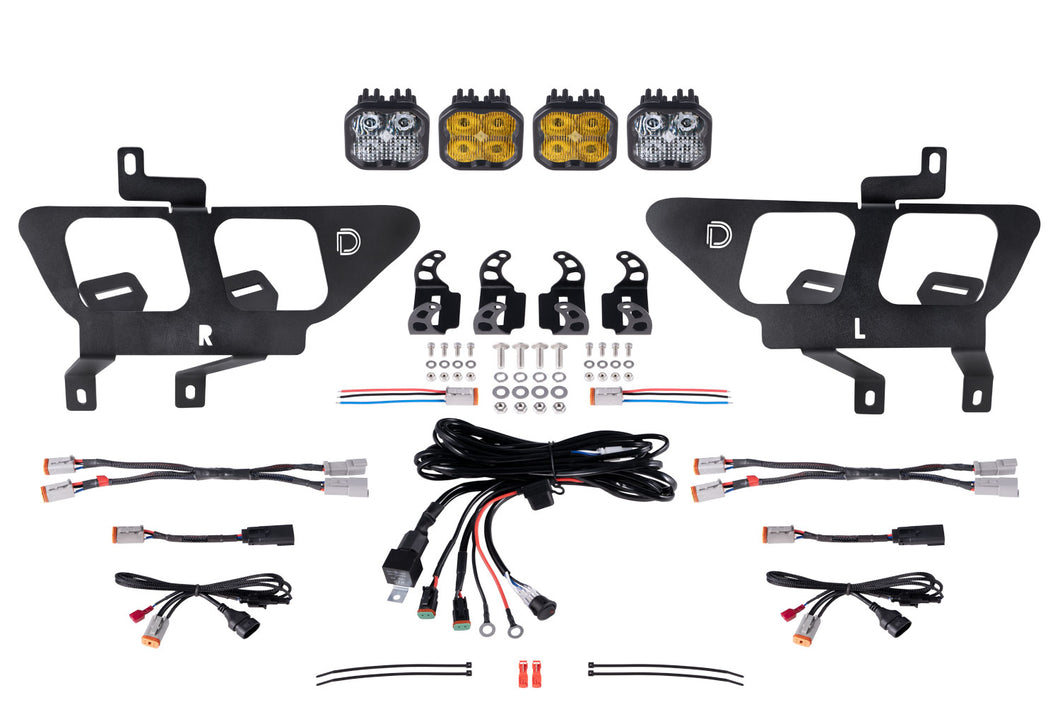 SS3 LED Fog Pocket Kit for 2021-2022 Ford F-150, Yellow Sport Diode Dynamics