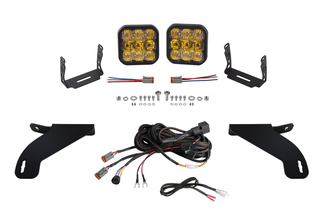 SS5 Bumper LED Pod Light Kit for 2021-2022 Ford F-150, Sport Yellow Combo Diode Dynamics