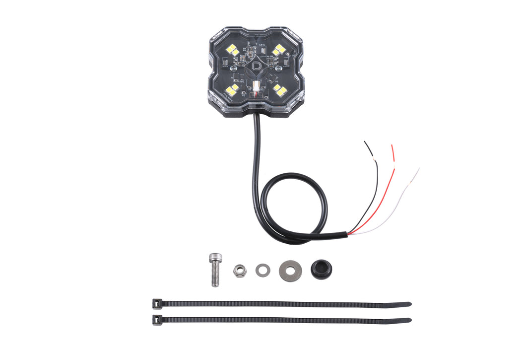 Stage Series Single-Color LED Rock Light White Clear Hookup (one) Diode Dynamics