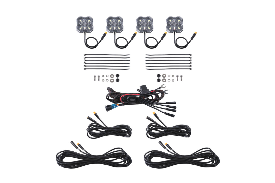 Stage Series Single-Color LED Rock Light White Clear M8 (4-pack) Diode Dynamics