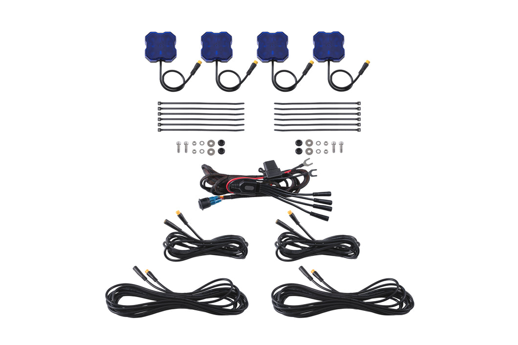 Stage Series Single-Color LED Rock Light Blue M8 (4-pack) Diode Dynamics