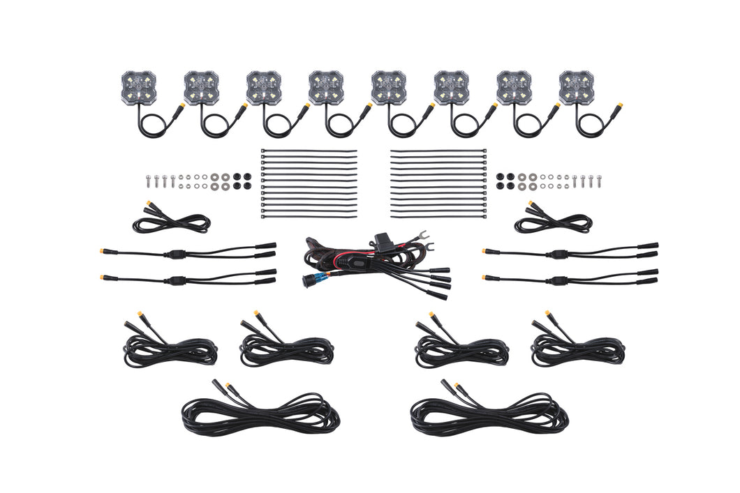 Stage Series Single-Color LED Rock Light White Clear M8 (8-pack) Diode Dynamics