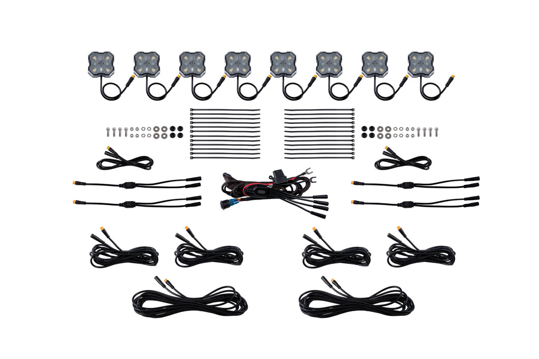 Stage Series Single-Color LED Rock Light White Diffused M8 (8-pack) Diode Dynamics