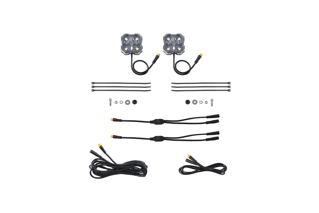 Stage Series Single-Color LED Rock Light White Clear M8 (2-pack) Diode Dynamics