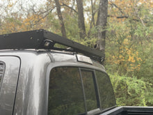 Load image into Gallery viewer, Rear view of gray Toyota Tacoma with Premium Roof Rack - Cali Raised LED
