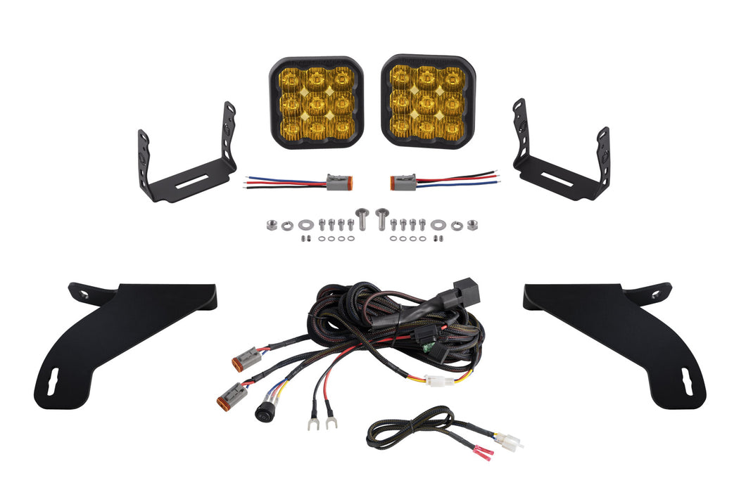 SS5 Bumper LED Pod Light Kit for 2017-2020 Ford Raptor Pro Yellow Driving Diode Dynamics