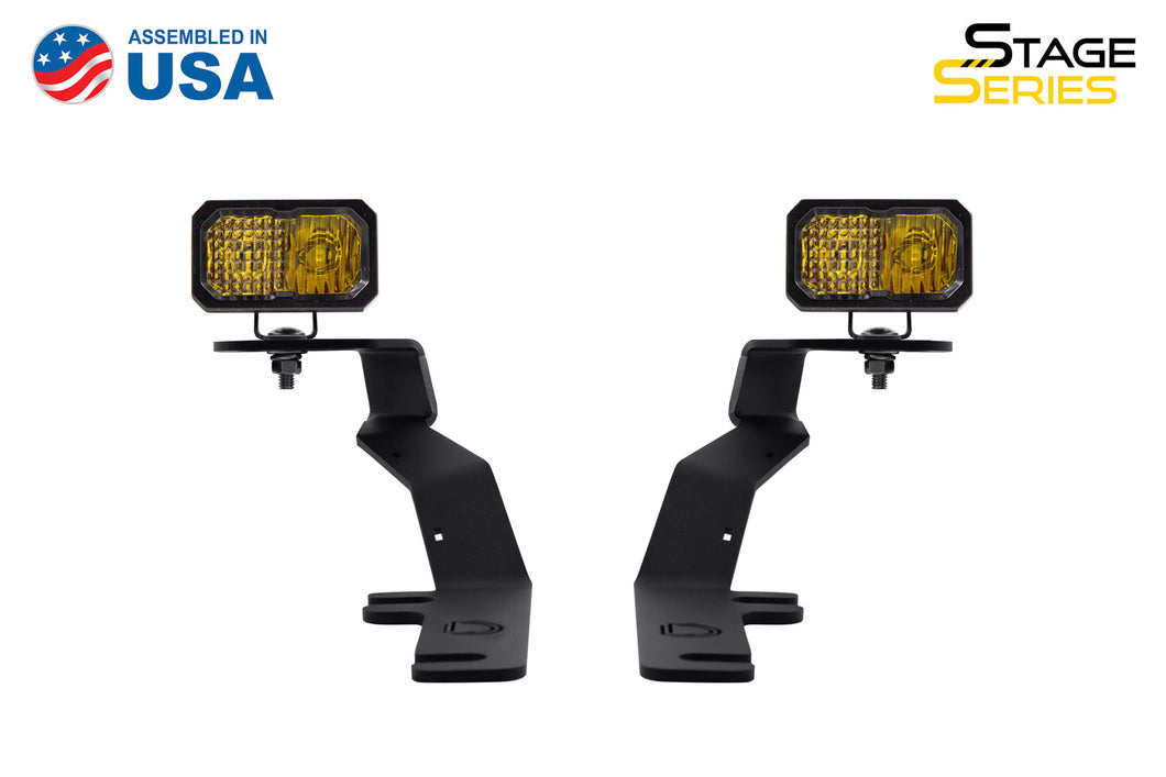 Stage Series 2in LED Ditch Light Kit for 2017-2020 Ford Raptor, Sport Yellow Combo Diode Dynamics